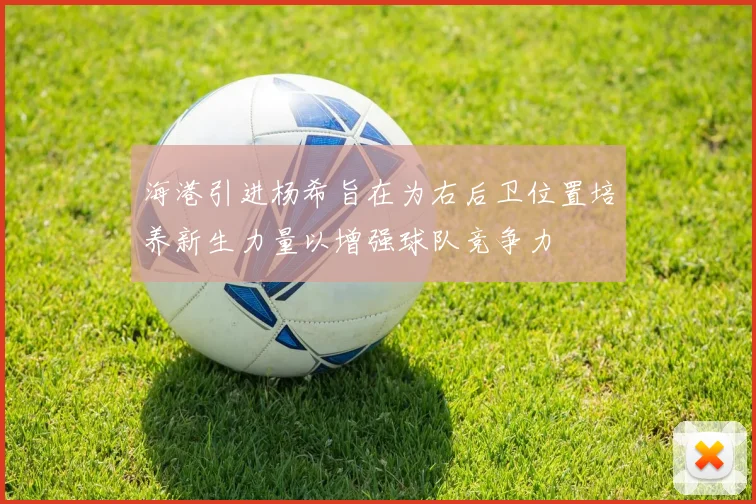 海港引进杨希旨在为右后卫位置培养新生力量以增强球队竞争力